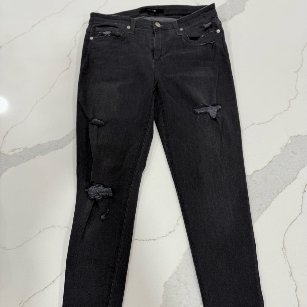 Joe's Jeans Black Skinny Distressed Denim
